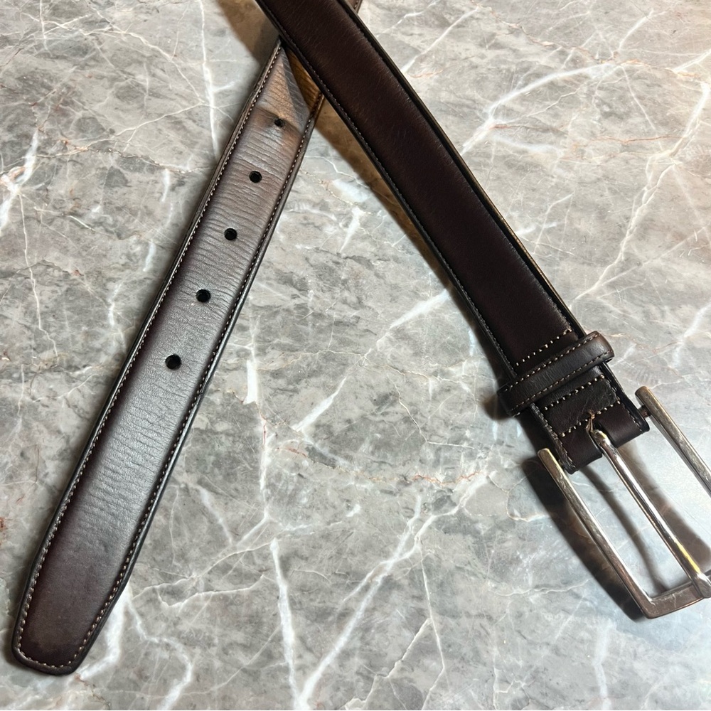 Ralph Lauren 36 Brown Leather Belt Made in Italy